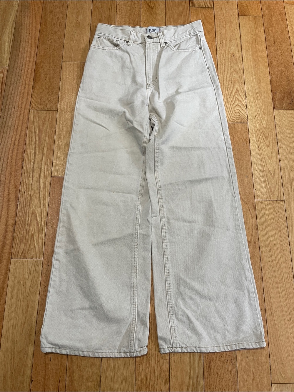 BDG womens Wide-Leg Cream/Off-White Jeans